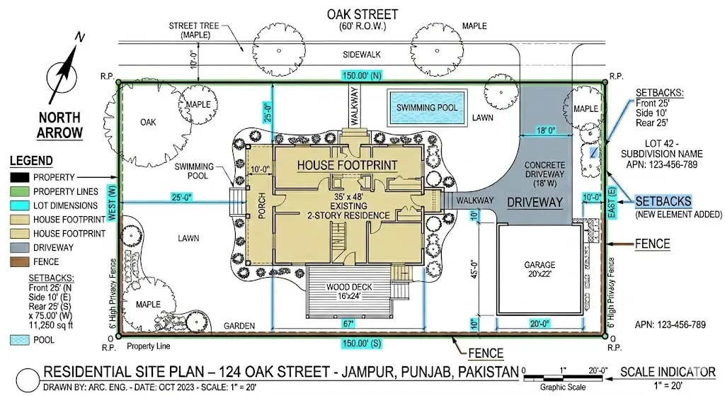 Residential site plan layout example