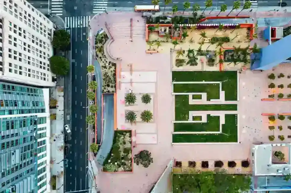 Aerial view residential site planning