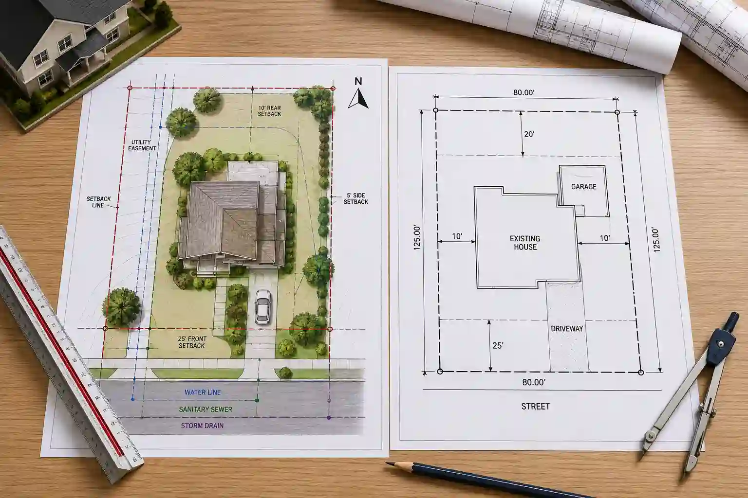 Site plan and plot plan comparison for residential building permits.