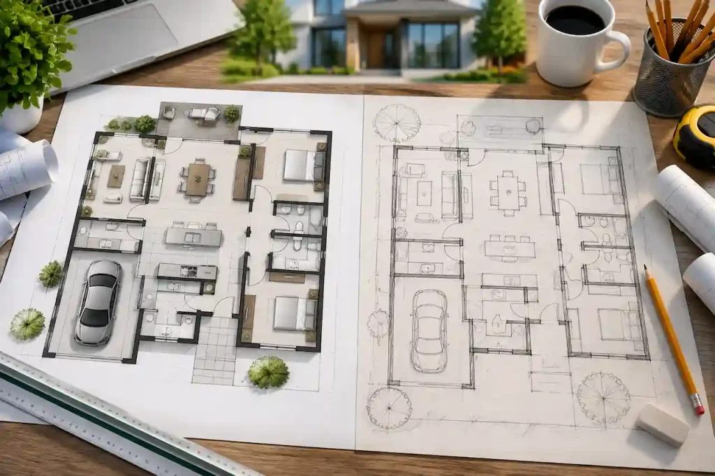 Professional Floor Plans vs Hand Drawn Sketches