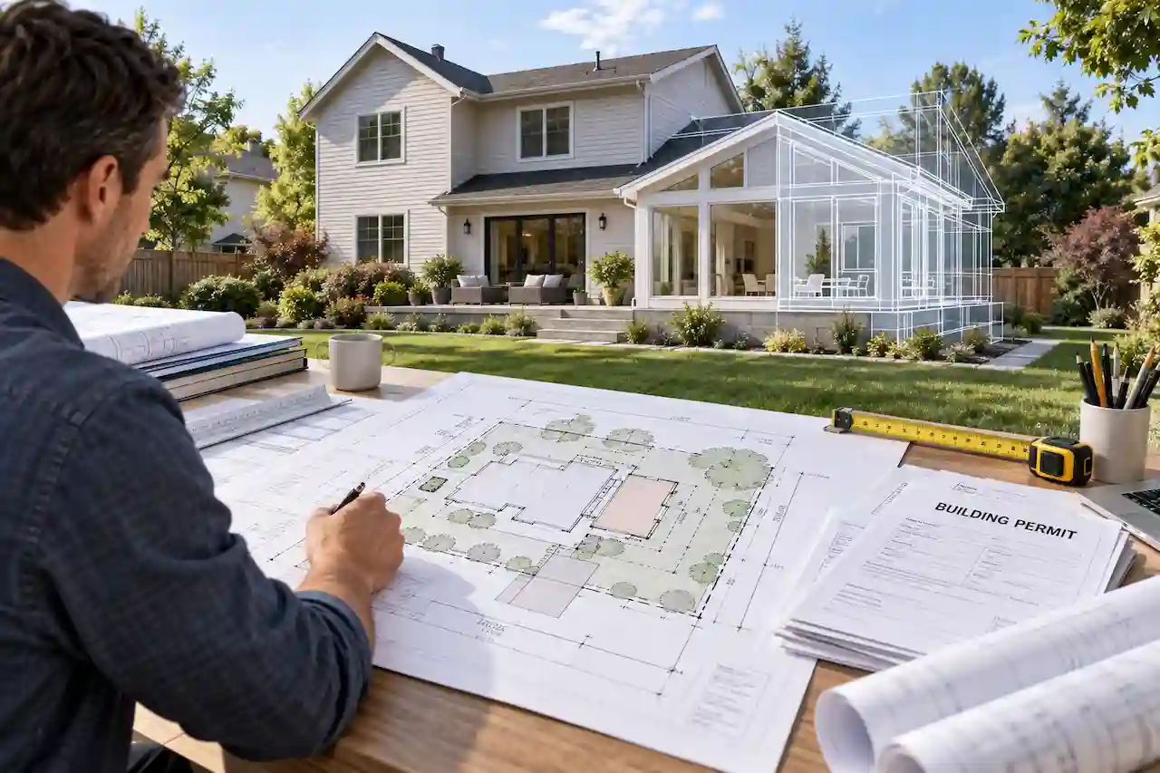 Residential property project prepared for permit drawing scope review