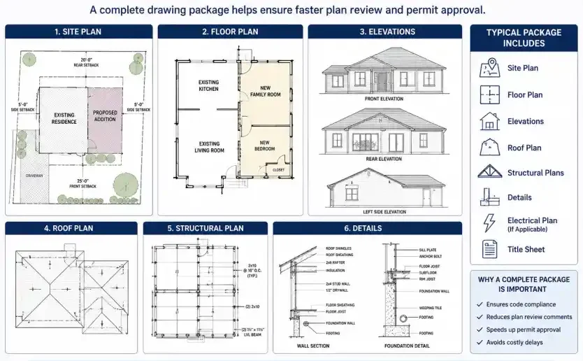 Exterior remodels relevant to Elevation Plans for Permits