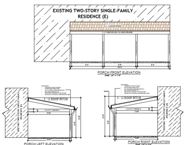 Original project drawing excerpt: Existing-Slab Pavilion Structural Permit Drawings