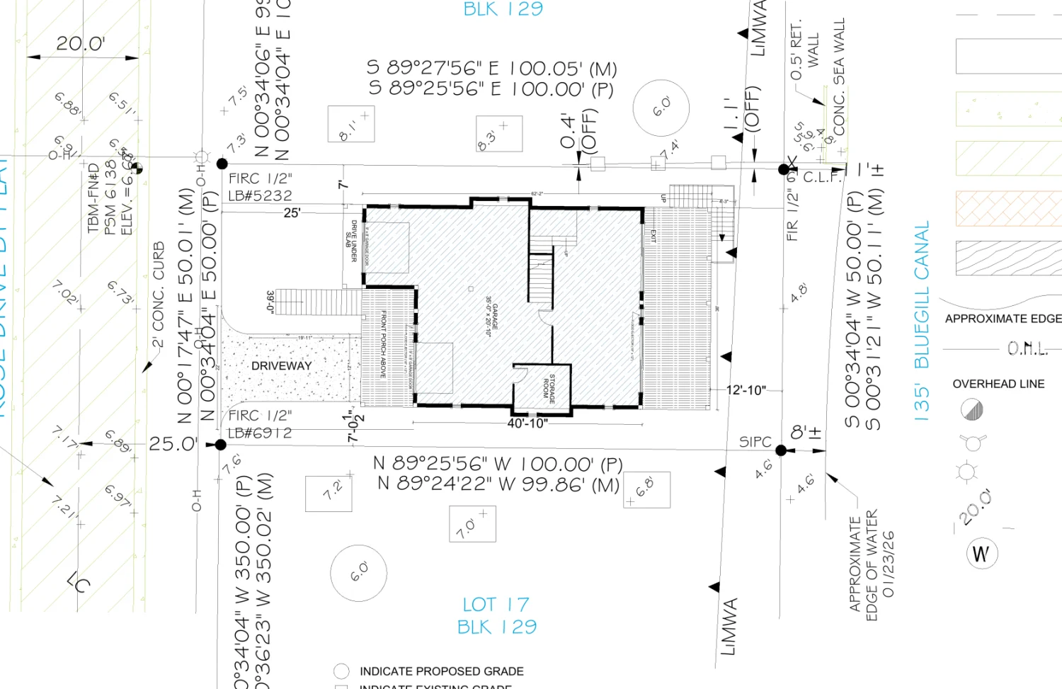 Original project drawing excerpt: Elevated Waterfront Residence and Flood-Zone Coordination