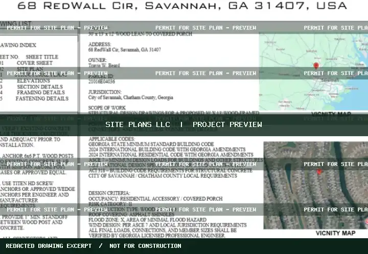 Cropped, permanently watermarked project drawing excerpt for Existing-Slab Pavilion Structural Permit Drawings